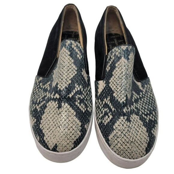 Vionic Loafers Slip On Casual Shoes Python Snake Print Size 7 Black Leather Twee - Picture 2 of 9